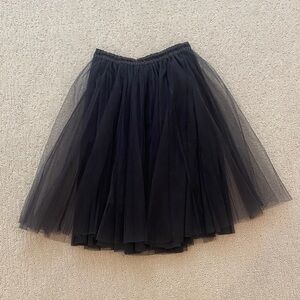 Chic Black Tulle A-Line Skirt